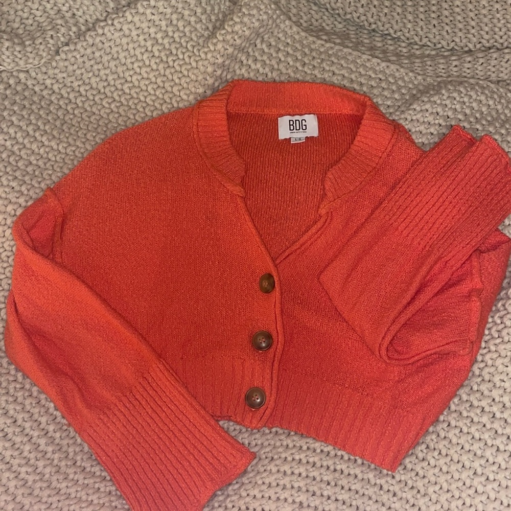 Urban Outfitters (L) coral button sweater